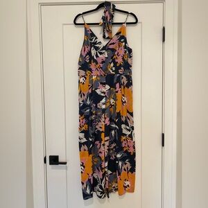 H&M Floral, Wide Leg Ankle Jumpsuit with belt